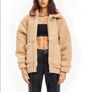 NWT I AM GIA Pixie Coat Camel Sherpa